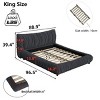 King Size Upholstered Bed Frame Platform Bed With Removable Cushion And Solid Wood Frame,Suitable For Multiple Heights Of Mattresses-Cuddlewood - 4 of 4