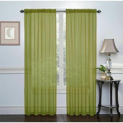 Kate Aurora Basic 2 Pack Sheer Voile Home Window Curtains