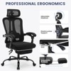 Ergonomic office chair, swivel task chair with adjustable lumbar support with footrest, mesh high back gaming chair - 4 of 4