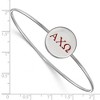 Black Bow Jewelry Sterling Silver Alpha Chi Omega Greek Life Bangle Bracelet 7 Inch - 2 of 3