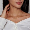 18K Gold Plated Heart Necklace for Women, Dainty Tiny Love Pendant Choker, Simple Open Heart Chain, Trendy Minimalist Gold Jewelry Gift - 2 of 4