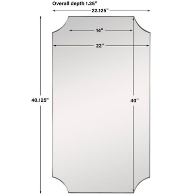 Gold Scalloped Rectangular Transitional Wall Mirror