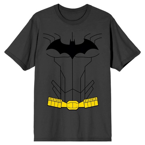 Justice League Batman Crest And Belt Men's Charcoal T-shirt-medium : Target