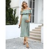 Coolmee Women's Summer Maternity Maxi Dress Off Shoulder Split A Line Casual Long Sundress for Babyshower - 2 of 4