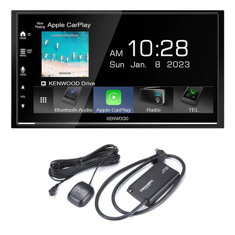 Kenwood DMX7709S MultiMedia Receiver (No CD) Compatible w/ Apple CarPlay & Android Auto w/ a Sirius XM SXV300v1 Tuner Kit for Satellite Radio, 1 of 9