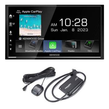 Kenwood DMX7709S MultiMedia Receiver (No CD) Compatible w/ Apple CarPlay & Android Auto w/ a Sirius XM SXV300v1 Tuner Kit for Satellite Radio