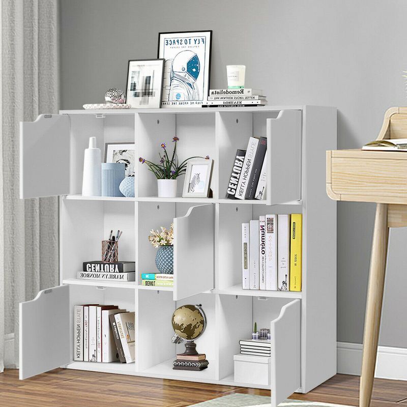 Costway 9 Cube Bookcase Cabinet Wood Bookcase Storage Shelves Room Divider Organization, 5 of 11