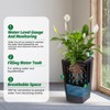 Rectangular Planters Set of 2 Large Modern Plant Pots with Drainage Holes＆Water Level Monitor＆Wheels Outdoor and Indoor for Patio, Porch - 3 of 4