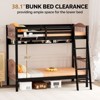 Karl Home Twin Over Twin Solid Wood Bunk Bed for Kids and Adults, No Box Spring Required, Black and Brown - 4 of 4