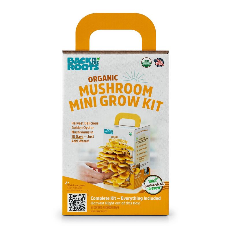 Back to the Roots Organic Mushroom Mini Grow Kit Golden Oyster, 1 of 8