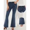 Allegra K Women's Vintage High Waist Stretch Denim Bell Bottoms Jean Pants - 2 of 4