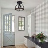 YIYIBYUS Wooden 3-Light Vintage Matte Black Flush Mount Ceiling Lamp - 3 of 4