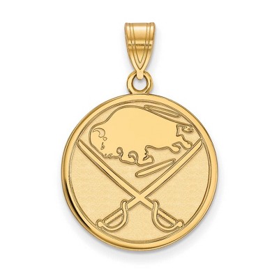 Black Bow Jewelry 10k Yellow Gold Buffalo Sabres NHL Large Pendant