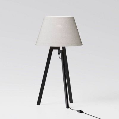 Infibrite 27" Architectural Tripod Table Lamp with Textured Shade Cozy Illumination: Modern Design, ETL Listed, Linen Cone Shade