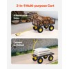 VEVOR 500 Lbs Steel Garden Cart, Heavy Duty Garden Wagon Cart Pullable on Wheels, Metal Yard Utility Wagon Carts with 10" All Terrain Tires, Black - 4 of 4