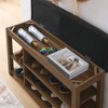 NicBex 24"/39.5" Adjustable Height Shoe Bench with Storage,Entryway Bench with PU Leather Seat,Multi-Functional Natural Rubber Wood Shoe Rack - 4 of 4