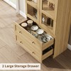 Garvee Tall Storage Cabinet, Farmhouse Large Wood Arched Kitchen Pantry, Bookcase with Doors & 2 Drawers for Dining, Office, Living Room, 72" - 4 of 4