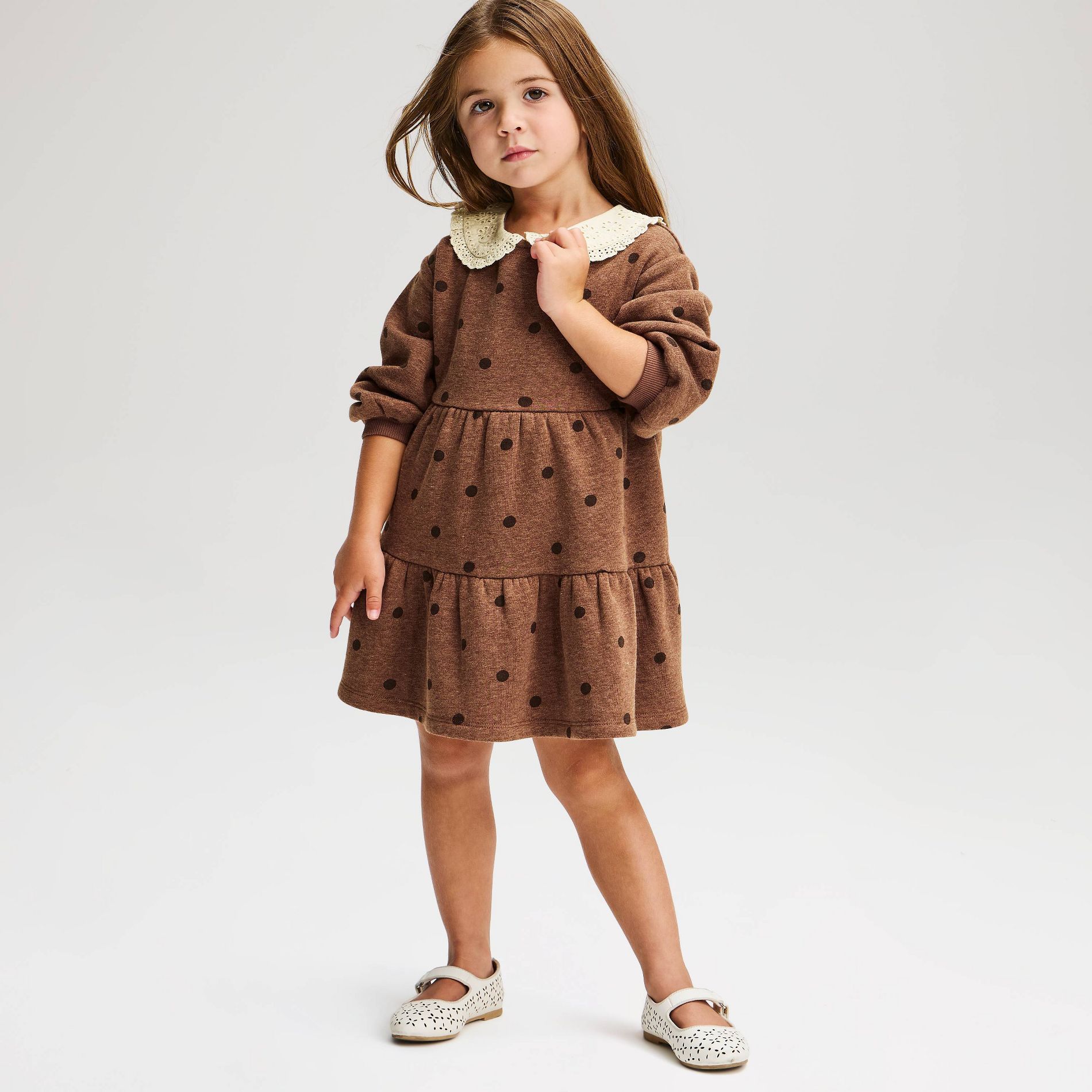 Baby and Toddler Girls' Long Sleeve Fleece A-Line Dress - Cat & Jack™