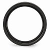 Black Bow Jewelry Black Ceramic, 8mm Beveled Edge Unisex Comfort Fit Band - 2 of 4