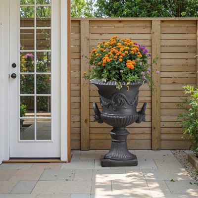 Wooakway 28" H Outdoor Urn Planters Decor Garden Pots Indoor Urn Filters