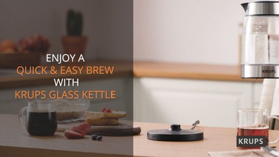 Krups 1.7L Glass Electric Kettle with Stainless Steel Accents