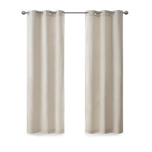 DSVIMOY Curtain Panels, 2pcs Basketweave Room Darkening Curtain Panel Pair for Living Room, Bedroom, Ivory, 84"*50"*0.13" - 1 of 4