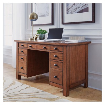 Tahoe Executive Pedestal Desk - Aged Maple - Home Styles