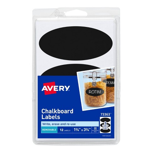 Chalkboard Label - 12 Large Fancy Ovals - Chalk Labels Ð Removable