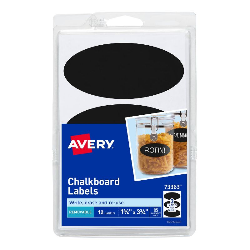 Avery 12ct Oval Chalkboard Labels, 1 of 6