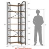 Corner Bookshelf 72"/86" l Shaped Bookcase, Corner Bookshelves Industrial Bookcase 5/7 Tier l-Shape Bookshelf, Large Bookcases with Beaded Design - 2 of 4