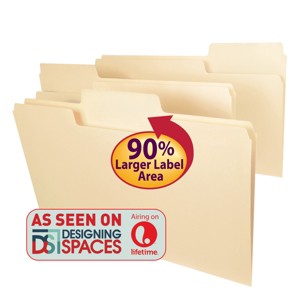Smead SuperTab  File Folder, Oversized 1/3-Cut Tab, Legal Size, Manila, 100 Per Box (15301) - 1 of 2