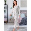 INSPIRE CHIC Women's Cotton Pajamas Long Sleeve Round Neck Button Down Floral Set with Pocket - 2 of 4