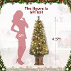 4.5 Ft Pre-Lit Artificial Holiday Christmas Tree with 200 LED Lights Holiday Tree Decoration with 4 Red Berries Clusters & Hinged Branche - 2 of 4
