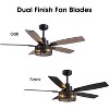 Siljoy 52 Inch Ceiling Fans with Lights and Remote Control, Farmhouse Ceiling Fan for Bedroom Living Room and Patio, Black - 3 of 4
