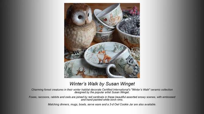 Set of 4 Winter&#39;s Walk Dinner Plates - Certified International, 2 of 5, play video