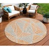 Orange Gray And Silver Geometric Washable Indoor Outdoor Area Rug - 2 of 4