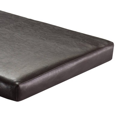 Espresso Brown Faux Leather Cushioned Indoor Bench Seat
