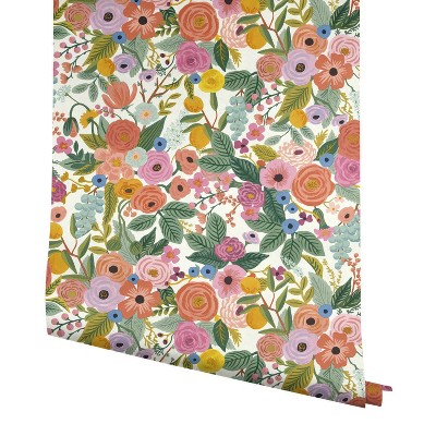 Floral Garden Party Peel and Stick Wallpaper Roll in Multicolor