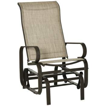 Outsunny Gliding Lounger Chair, Outdoor Swinging Chair with Smooth Rocking Arms and Lightweight Construction for Patio Backyard