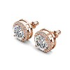 18k Gold Plated Halo Stud Earrings with Simulated Diamonds Gift for Women - 3 of 4