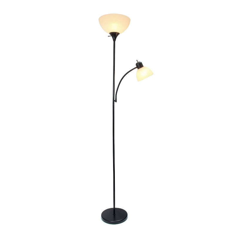 71.5" Traditional 2 Light Mother Daughter Metal Floor Lamp with Torchiere and Reading Light - Creekwood Home, 2 of 6