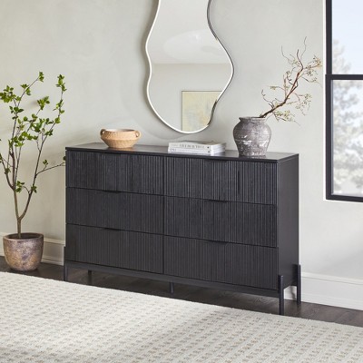 Saracina Home 6 Drawer with Fluted Fronts Dresser