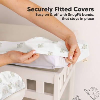 KeaBabies 2pk Soothe Changing Pad Covers for Girl, Boy, Organic Soft Cotton Contoured Diaper Changing Table Pad Covers (Elly)