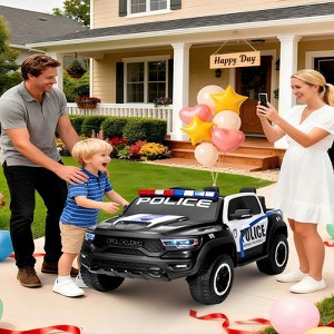 COZONY 12V Licensed RAM Kids Ride-On Police Car w/ Remote, Electric Pickup Truck for Age 3-6, 3 Speeds Adjustable - 1 of 4