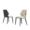 Modern Gray and White Dining Chair (Set of 2) – Contemporary Stylish Chairs for Dining Room, Kitchen, or Office, Comfortable & Durable Design - 2 of 4