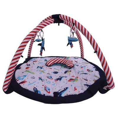 Bacati - Baby Activity Gyms & Playmats (Airspace Aqua/Red/Orange/Green/Navy)