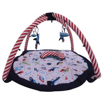 Bacati - Baby Activity Gyms & Playmats (Airspace Aqua/Red/Orange/Green/Navy)