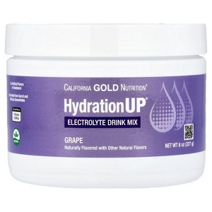 California Gold Nutrition HydrationUP®, Electrolyte Drink Mix with Calcium, Potassium, Vitamin C, and Vitamin E, Grape, 8 oz (227 g) - 1 of 4