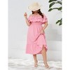 Women Plus Size Off Shoulder Maxi Dress Ruffle Flowy Summer Casual Boho Long Dresses - 3 of 4