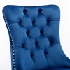 Kumasinova Set of 2 Tufted Solid Wood Dining Chair, Velvet Upholstered Kitchen Chair with Chrome Stainless Steel Plating Legs & Nailhead Trim - 4 of 4